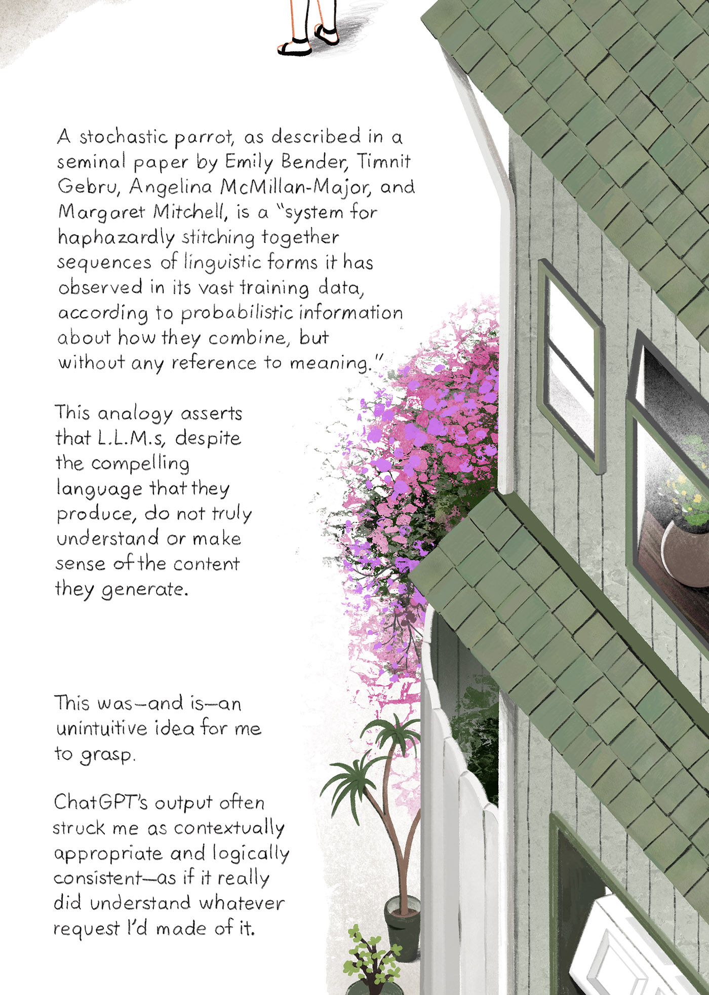 A house with plants outside.